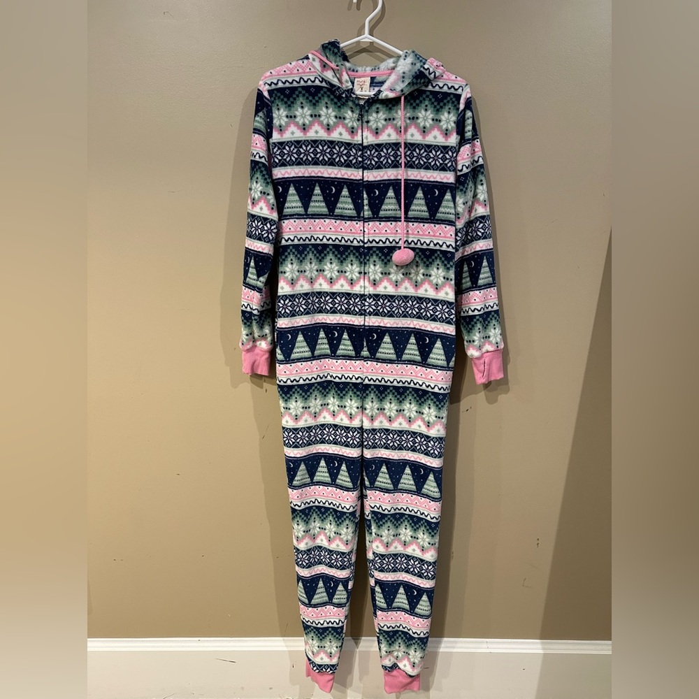 Cozy Pink and Blue Patterned Onesie